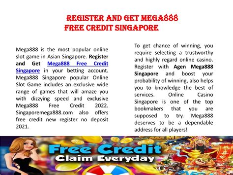 mega888 free credit singapore|Mega888 Free Credit Singapore: Enjoy Exciting Promotions and .